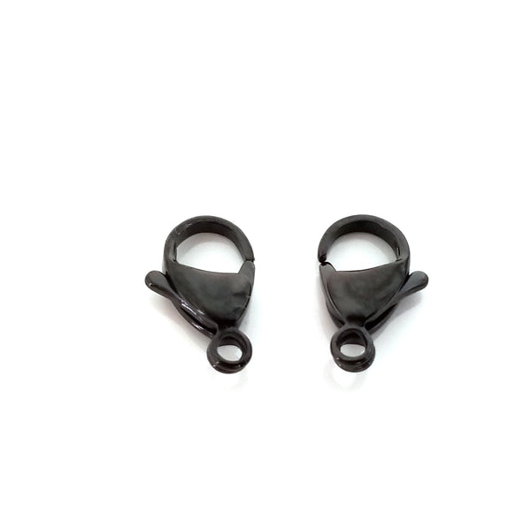 Brass Lobster Claw Clasp, 12mm, Black Oxide (36 Pieces)