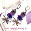 Purple Flower Filigree Dragonfly Earring Kit