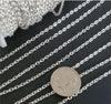 Bright Silver Plated Stainless Chain, 3x2mm Flattened Oval Links, Bulk 50 Meters on a Spool, #1909 BS