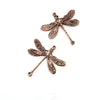 Large Rose Gold Dragonfly Connector Charm, 2 Loops, 24kt Rose Gold Plated Brass, Lot Size 10, #05RG