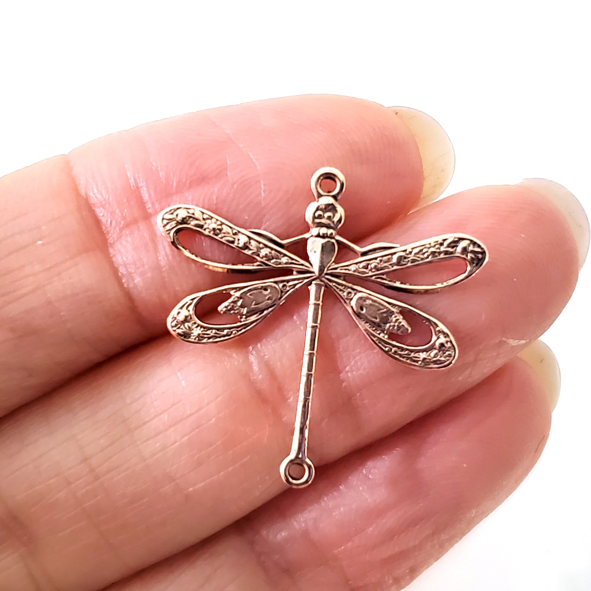 Silver Plated Crystal Dragonfly Charm Connector For Making - Temu