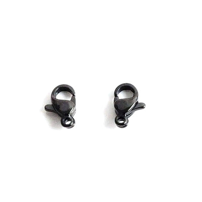 10mm Black Lobster Clasps, Stainless Steel, Lot Size 100 Clasps