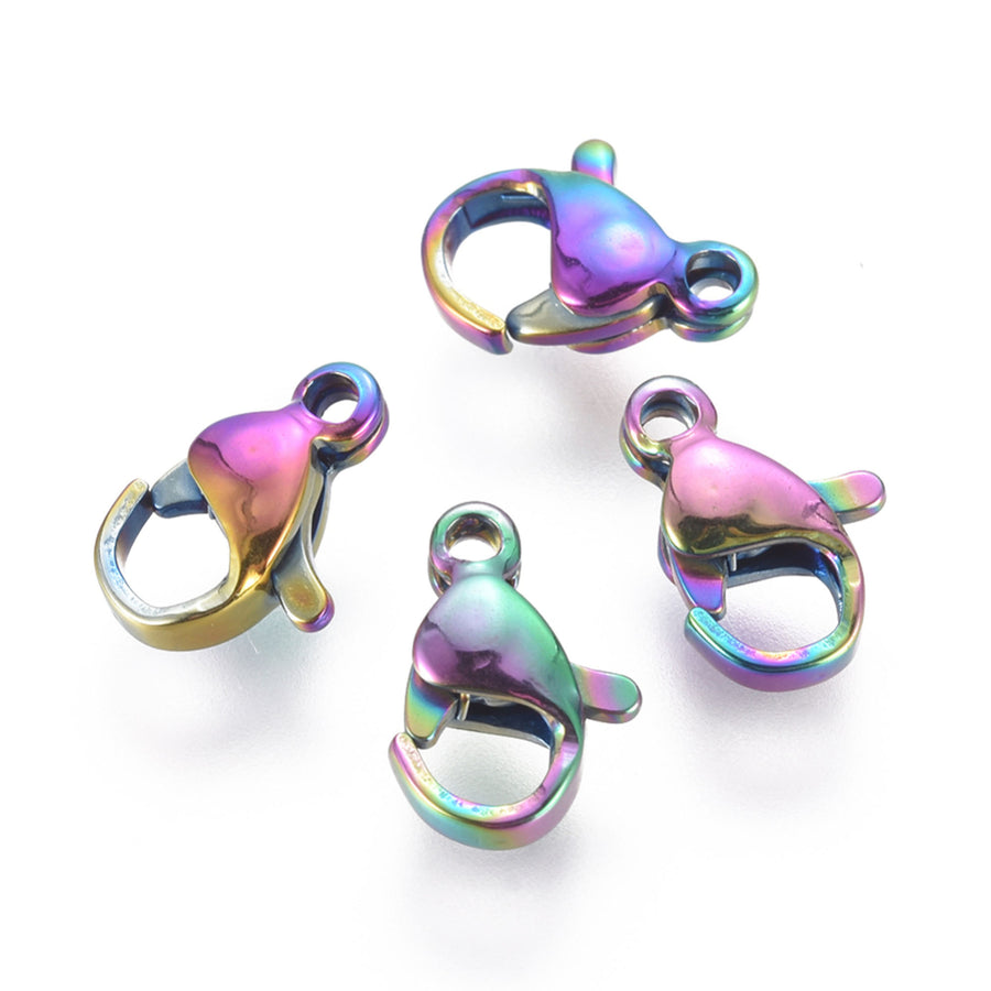12mm Lobster Clasps, Titanium Stainless Steel, Lot Size 50 Clasps
