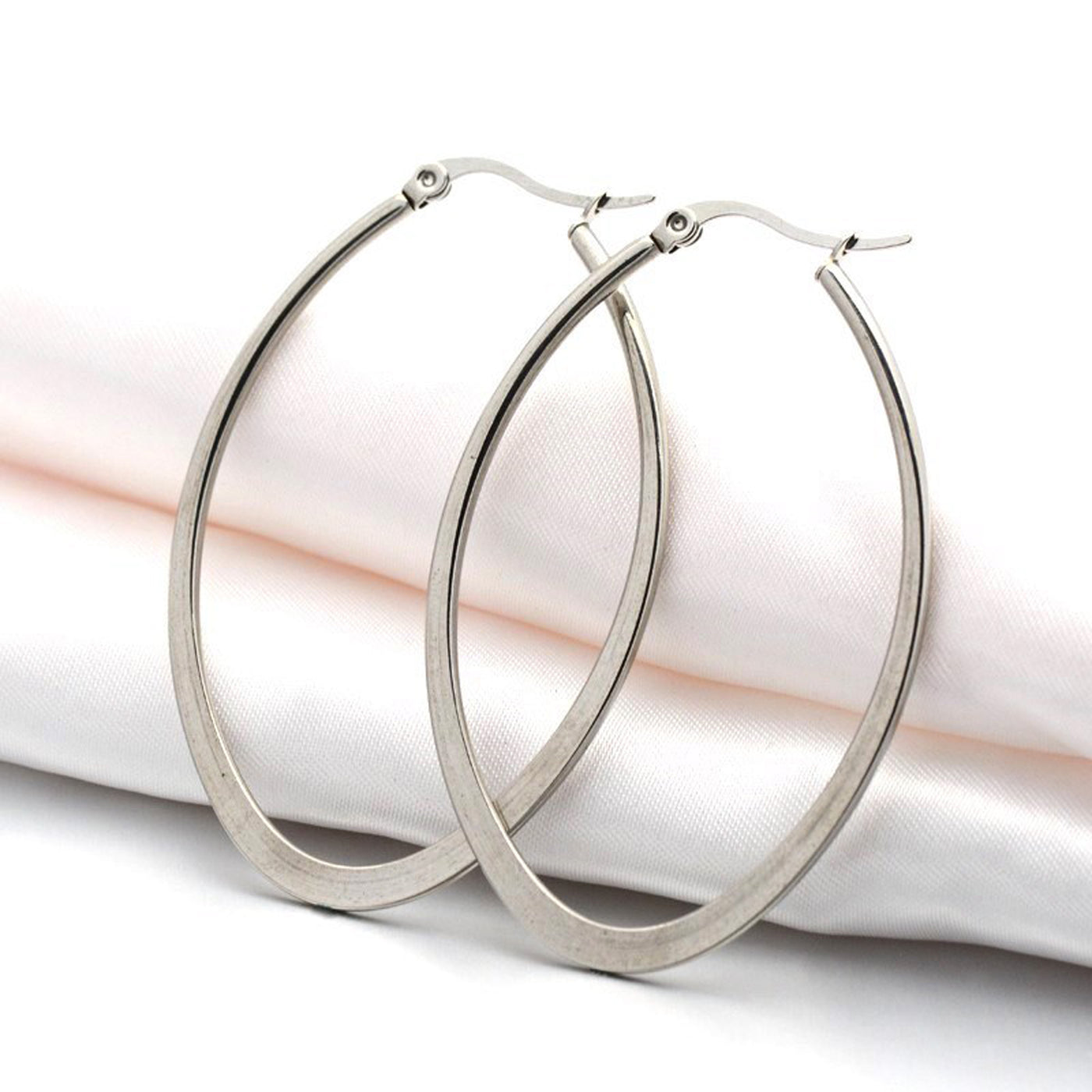 Oval Hoop Earrings, 58mm, 6 Pairs, #06