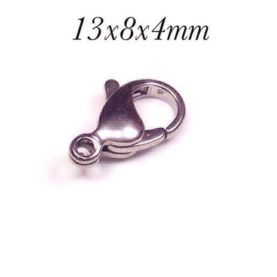 13mm Lobster Clasps, Stainless Steel, Lot Size 100 Clasps