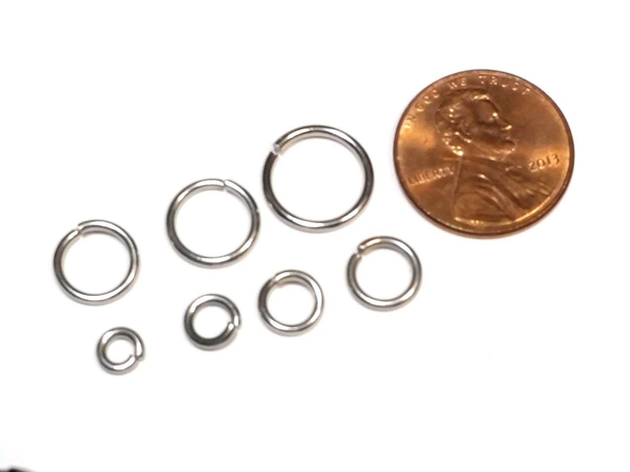 304 Stainless Steel Open Unsoldered Jump Rings Various Sizes