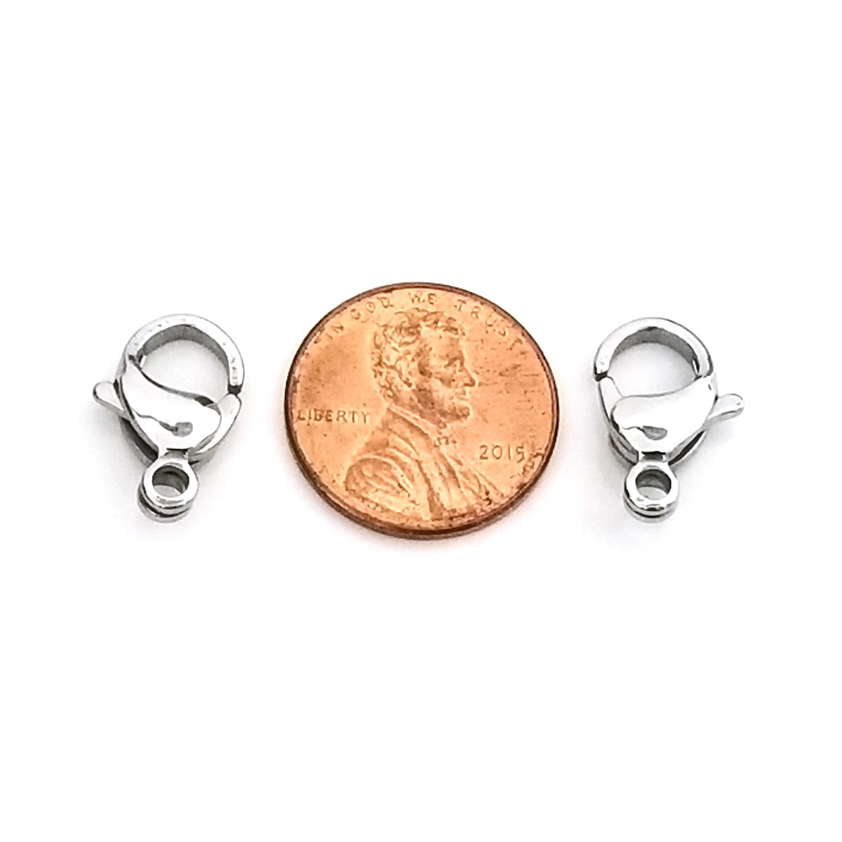 16mm Lobster Clasps, Stainless Steel, Lot Size 50 Clasps