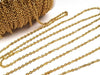 Fine Gold Stainless Chain, 3x2.5mm Flattened Oval Links, Bulk 50 Meters on a Spool, #1904 G