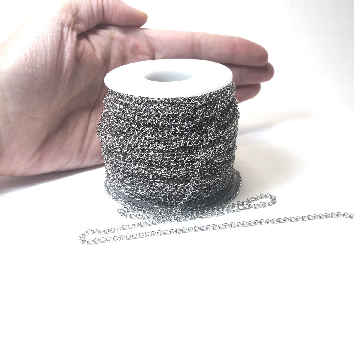 Twist Chain, Stainless Steel Chain, Bulk 50 Meters Spooled