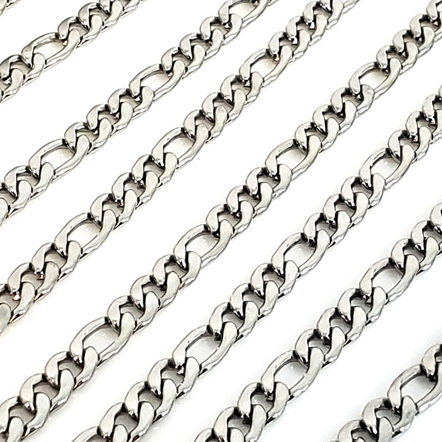 6mm Figaro Chain, Lot Size 30 Feet, #1976