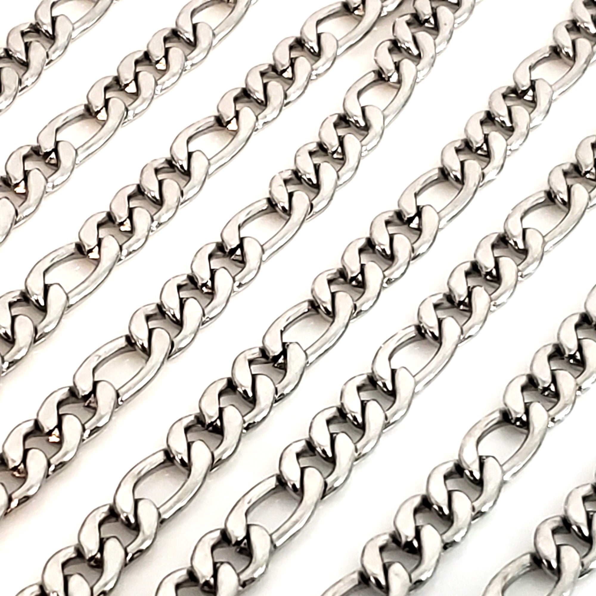 9mm Figaro Chain, Lot Size 30 Feet, #1979
