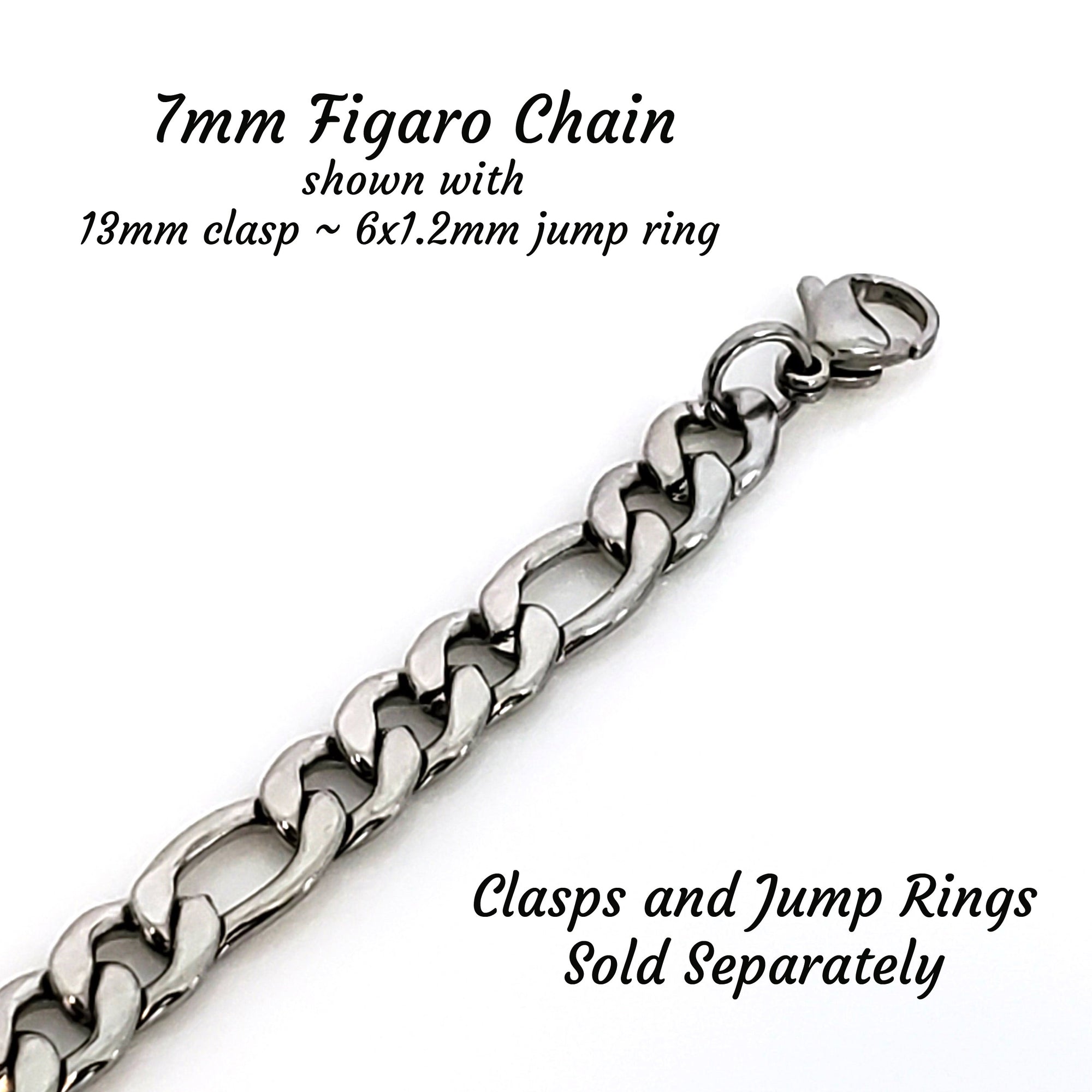 6mm Figaro Chain, Lot Size 30 Feet, #1976