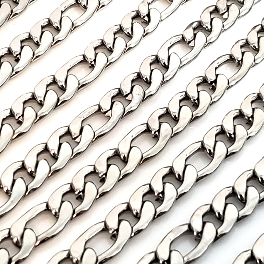 9mm Figaro Chain, Lot Size 30 Feet, #1979