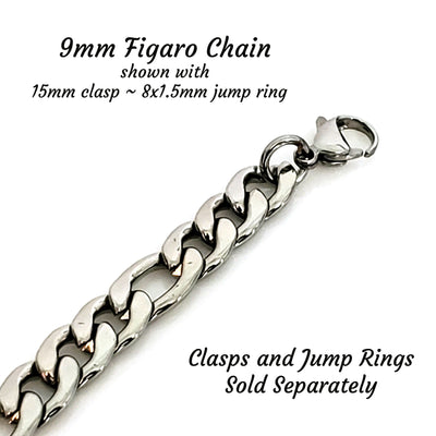 9mm Figaro Chain, Lot Size 30 Feet, #1979