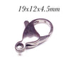 19mm Lobster Clasps, Stainless Steel, Lot Size 50 Clasps