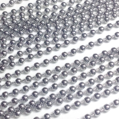 2.5mm Ball Chain, Stainless Steel, Lot Size 25 Meters Spooled, #1916
