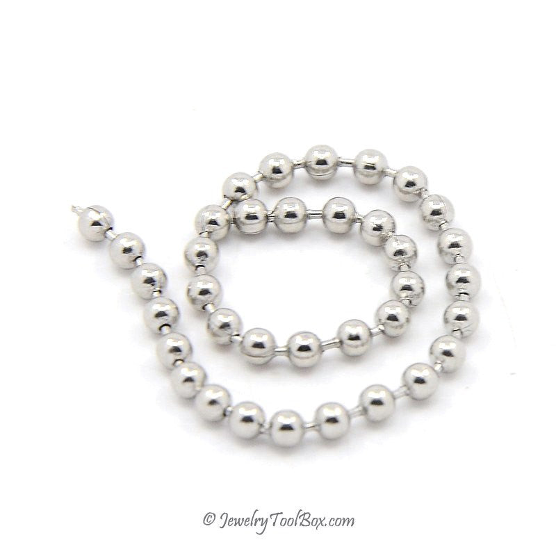 2mm Ball Chain, Stainless Steel, Lot Size 25 Meters Spooled, #1916 D