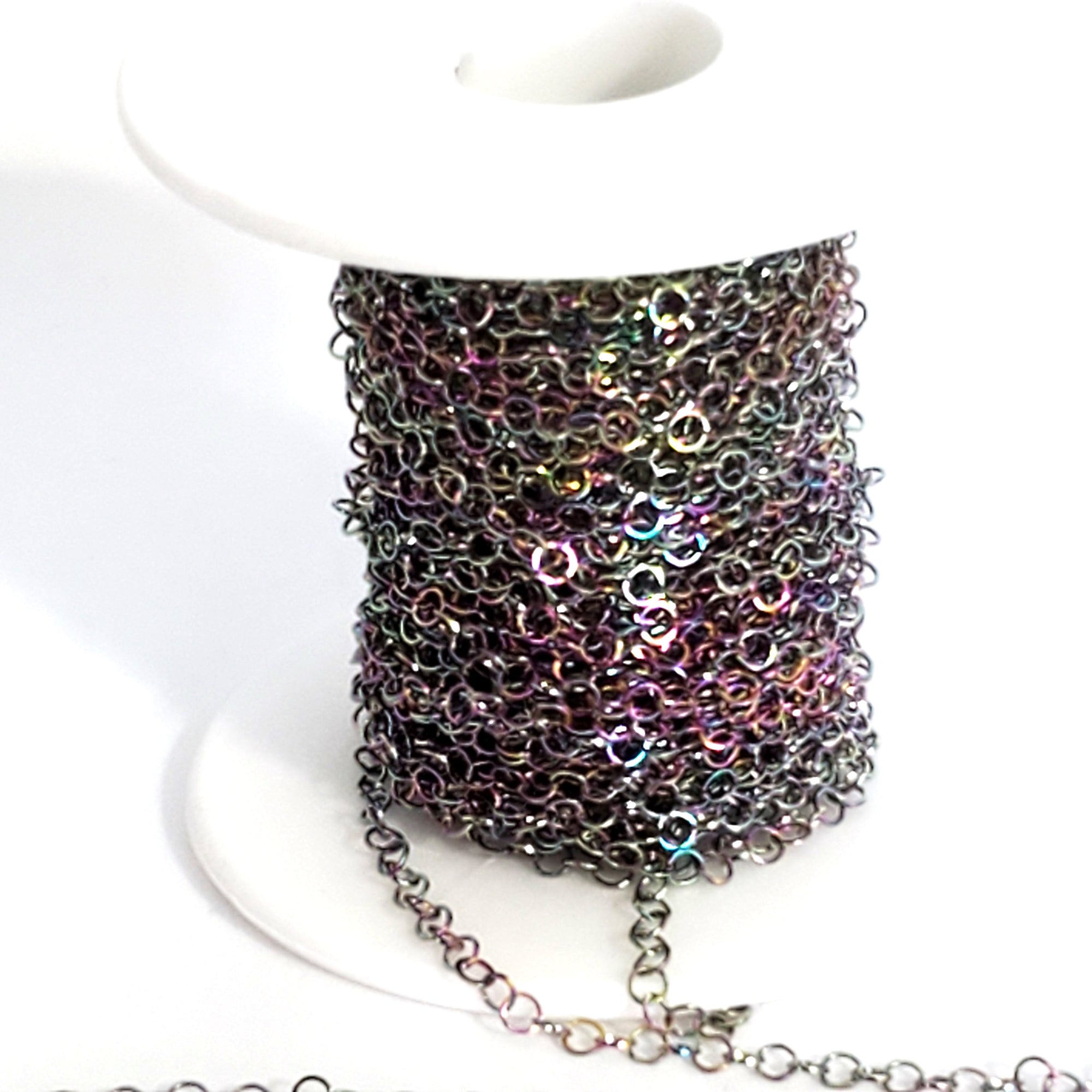 Colorful Fine Stainless Steel Chain, Bulk Jewelry Making Supplies