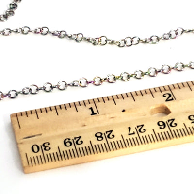 Stainless Chain, Titanium Plated Round 3x0.6mm Open Links, 30 Feet on a Spool, #1910 MC