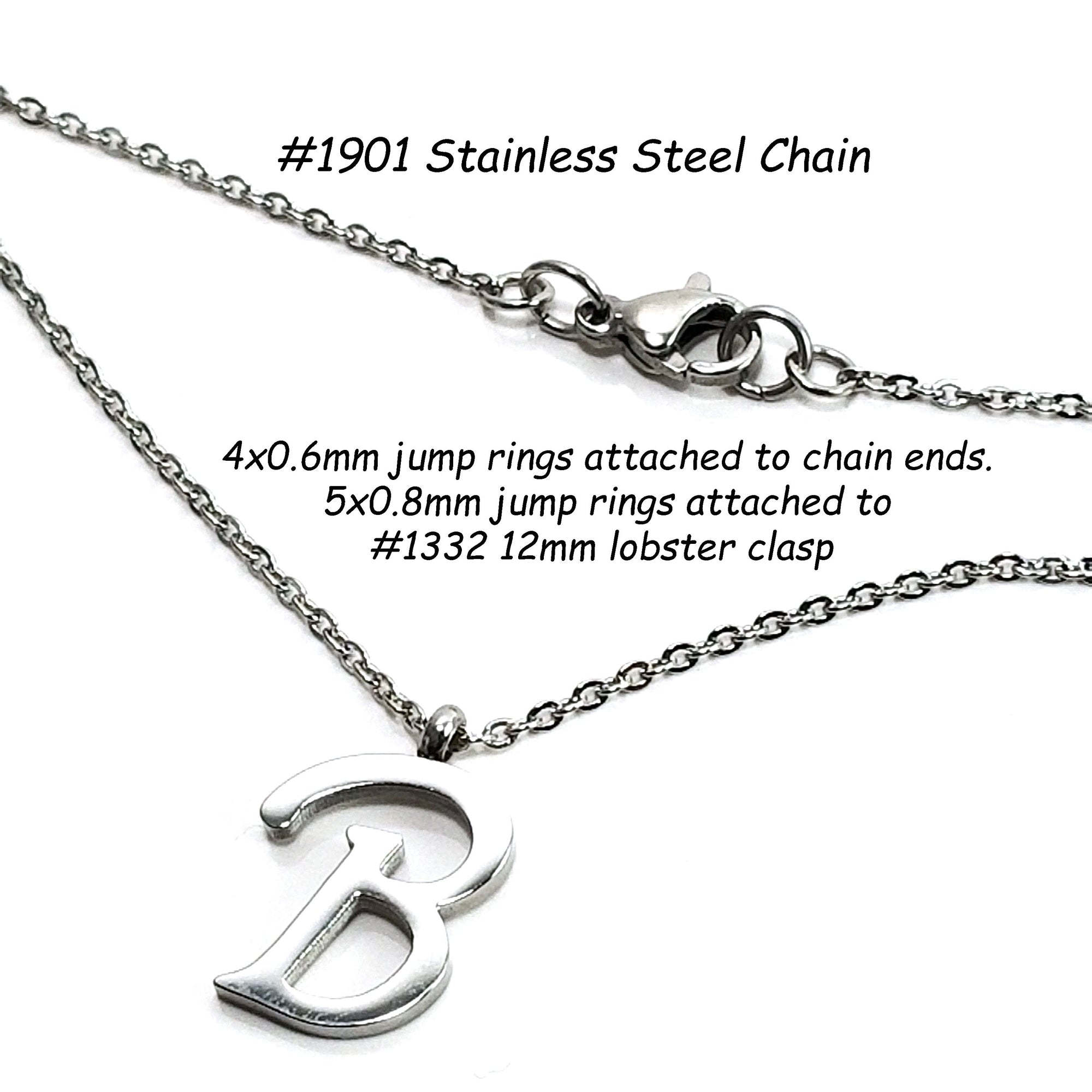 Letter Pendants, Stainless Steel, Full Alphabet of 26 Letters