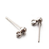 3mm Ball Earrings Posts, 2mm Loop, 0.7mm Pin, 100 Pieces, #1357