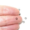 3mm Hematite / Black Stainless Jump Rings, 3x0.6mm, 1.8mm Inside Diameter, Closed Unsoldered, Lot Size 50 Pieces