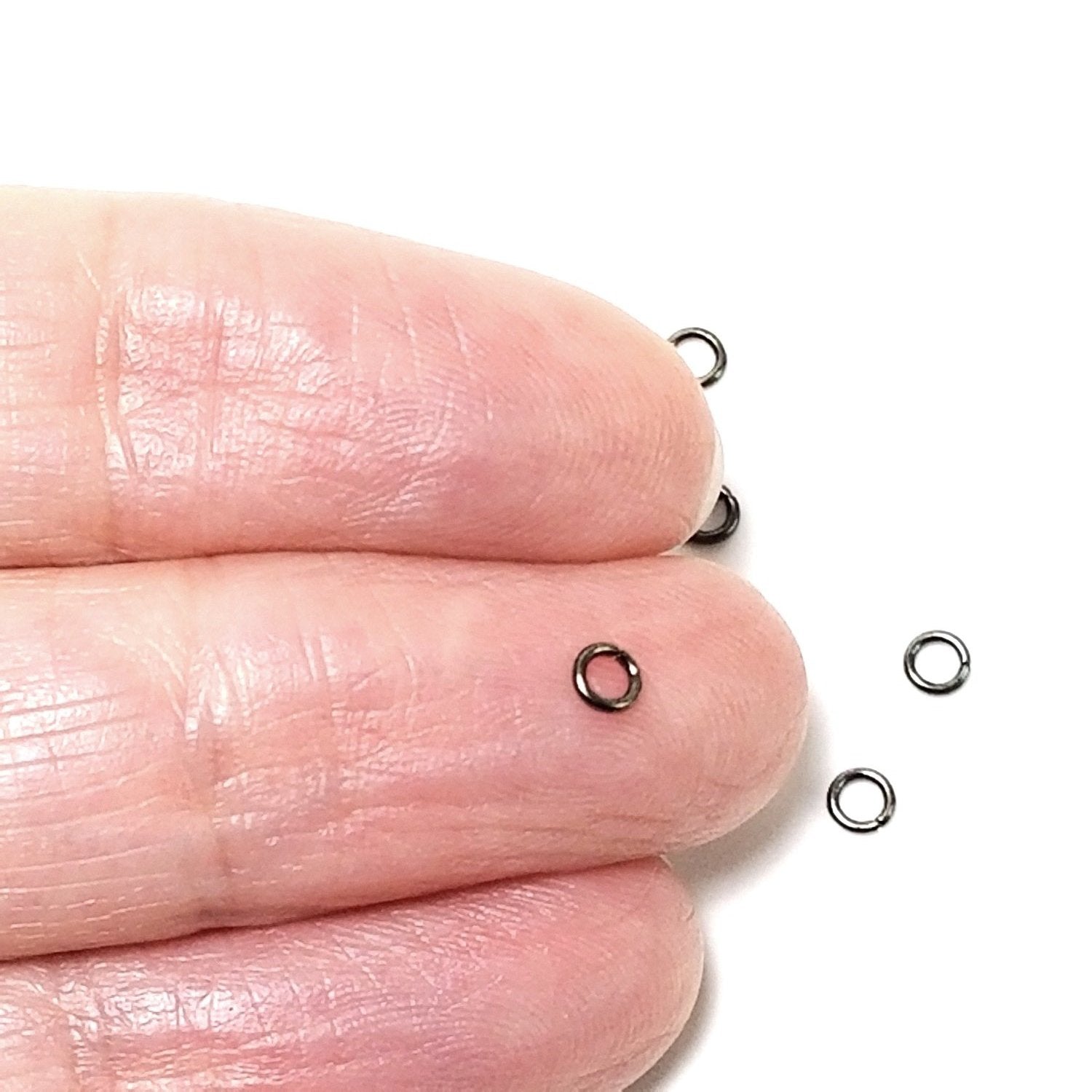 3mm Hematite / Black Stainless Jump Rings, 3x0.6mm, 1.8mm Inside