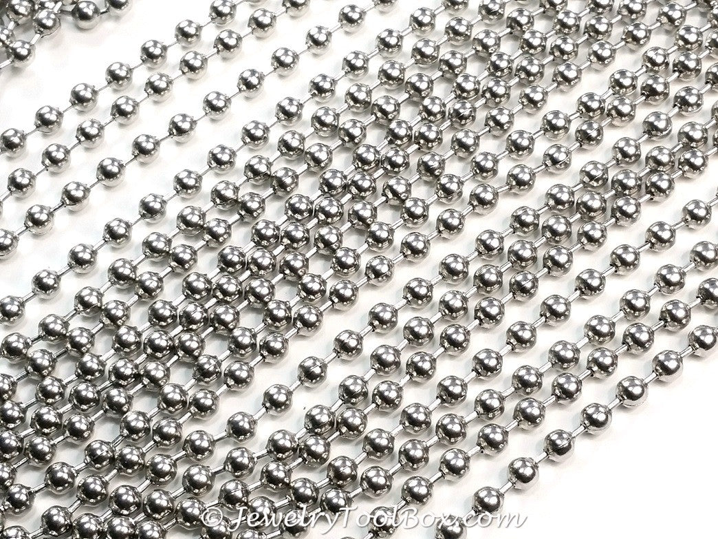 4mm Ball Chain, Stainless Steel, Lot Size 10 Meters Spooled, #1916 B