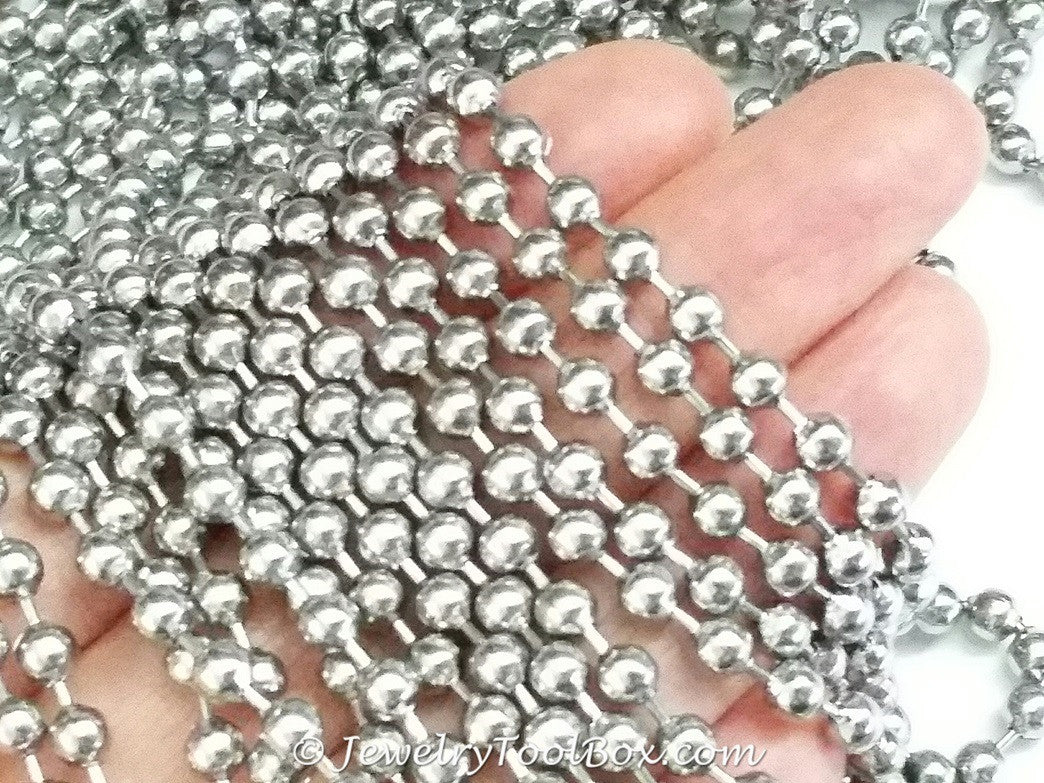 4mm Ball Chain, Stainless Steel, Lot Size 10 Meters Spooled, #1916 B