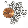 4mm Hematite / Black Stainless Jump Rings, 4x0.7mm, 2.6mm Inside Diameter, Closed Unsoldered, Lot Size 50 Pieces