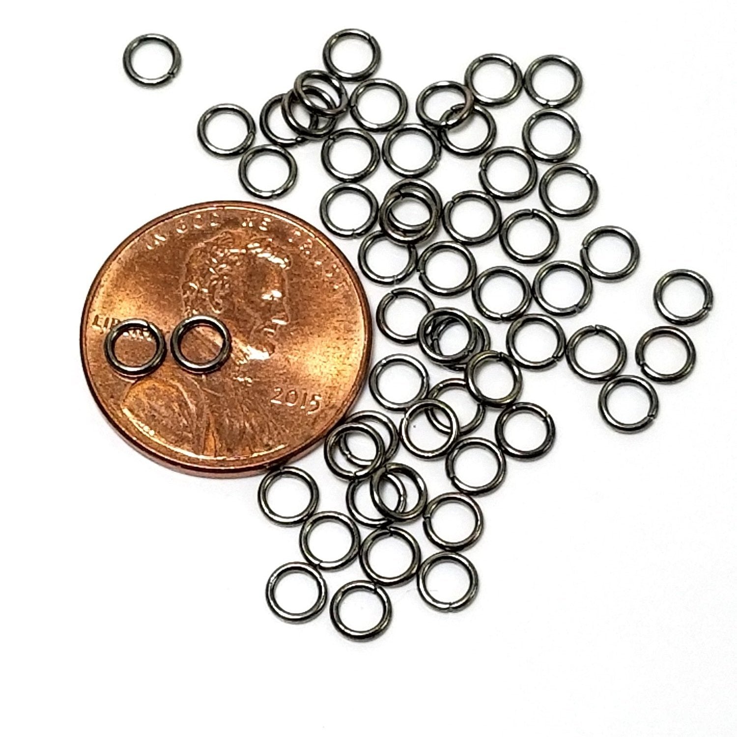 5mm Hematite / Black Stainless Jump Rings, 5x0.8mm, 3.4mm Inside Diame -  Jewelry Tool Box