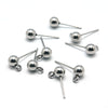 5mm Ball Earrings Posts, 2mm Loop, 0.7mm Pin, 100 Pieces, #1358