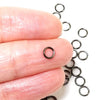 5mm Hematite / Black Stainless Jump Rings, 5x0.8mm, 3.4mm Inside Diameter, Closed Unsoldered, Lot Size 50 Pieces