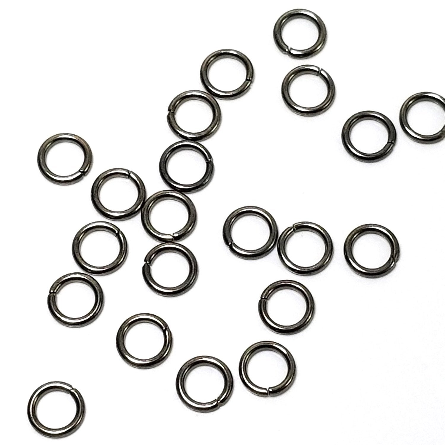 jump rings, black, 6mm, findings, 18ga, 05827, matte black, jewelry making,  jewelry supplies, B'sue Boutiques