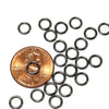 6mm Hematite / Black Stainless Jump Rings, 6x1.0mm, 4mm Inside Diameter, Closed Unsoldered, Lot Size 50 Pieces