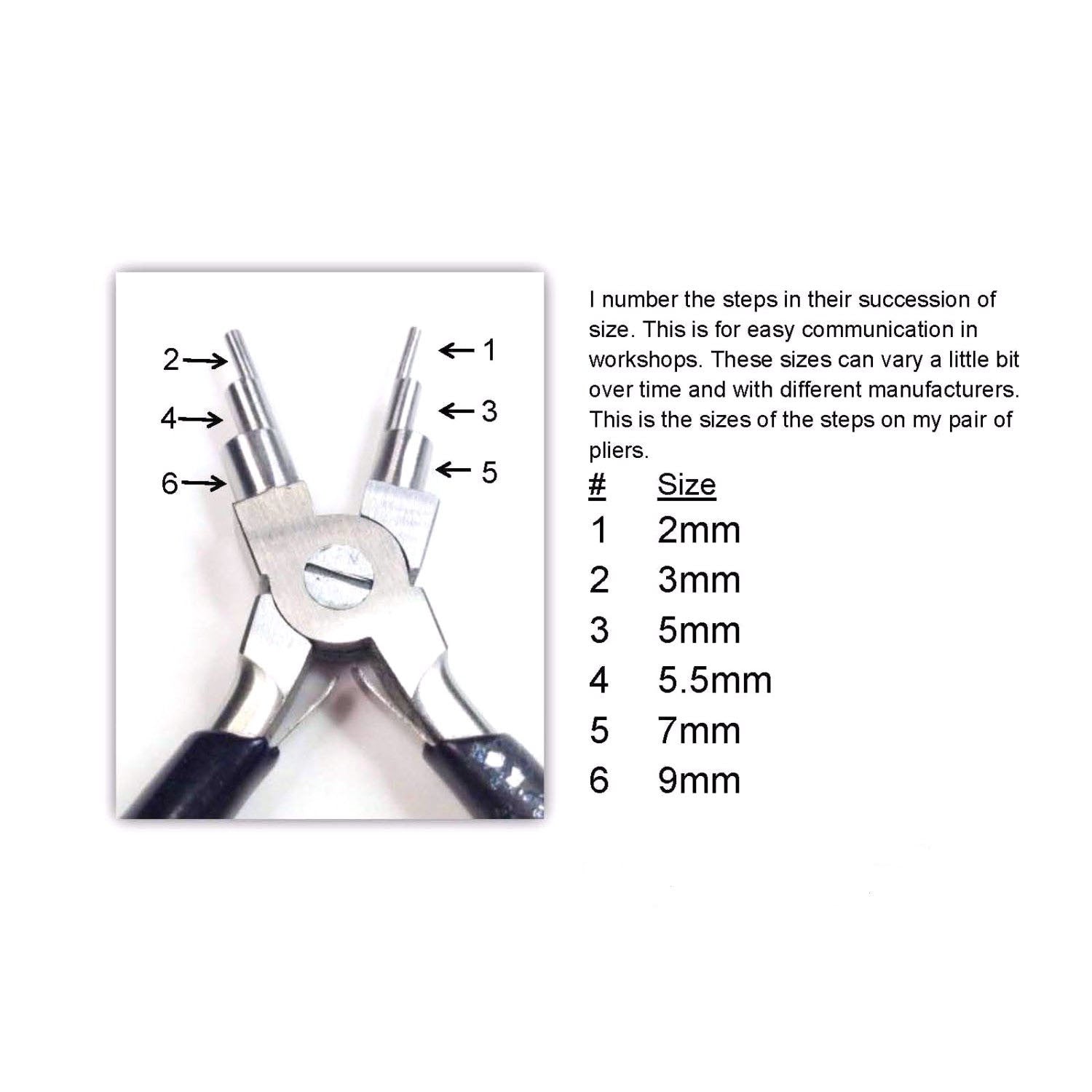 Bail Making Pliers, 6 in 1 Looping Pliers, Six Stepped Sizes