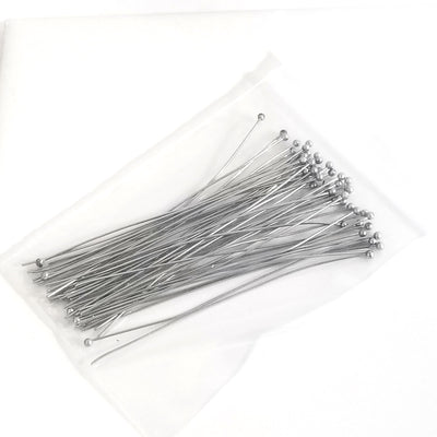 Long Stainless Steel Ballpins, 2 3/4 inches (70mm), 0.6mm (about 23 gauge), 500 Pieces, #1307