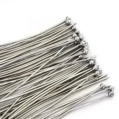 Stainless Steel Ballpins, 40mm (1-1/2 inch), 0.6mm thick, 23 gauge, Lot Size 50 (Approximately), #1302-40