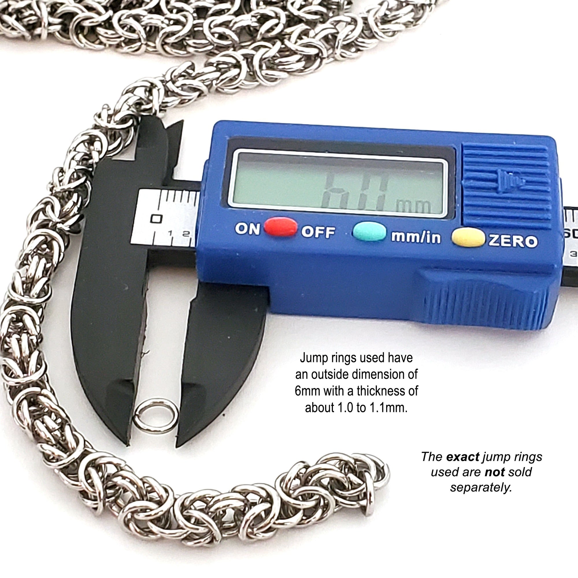 Byzantine Chain Stainless Steel, Open Links, 6mm Diameter, 1 Meter #1966 A