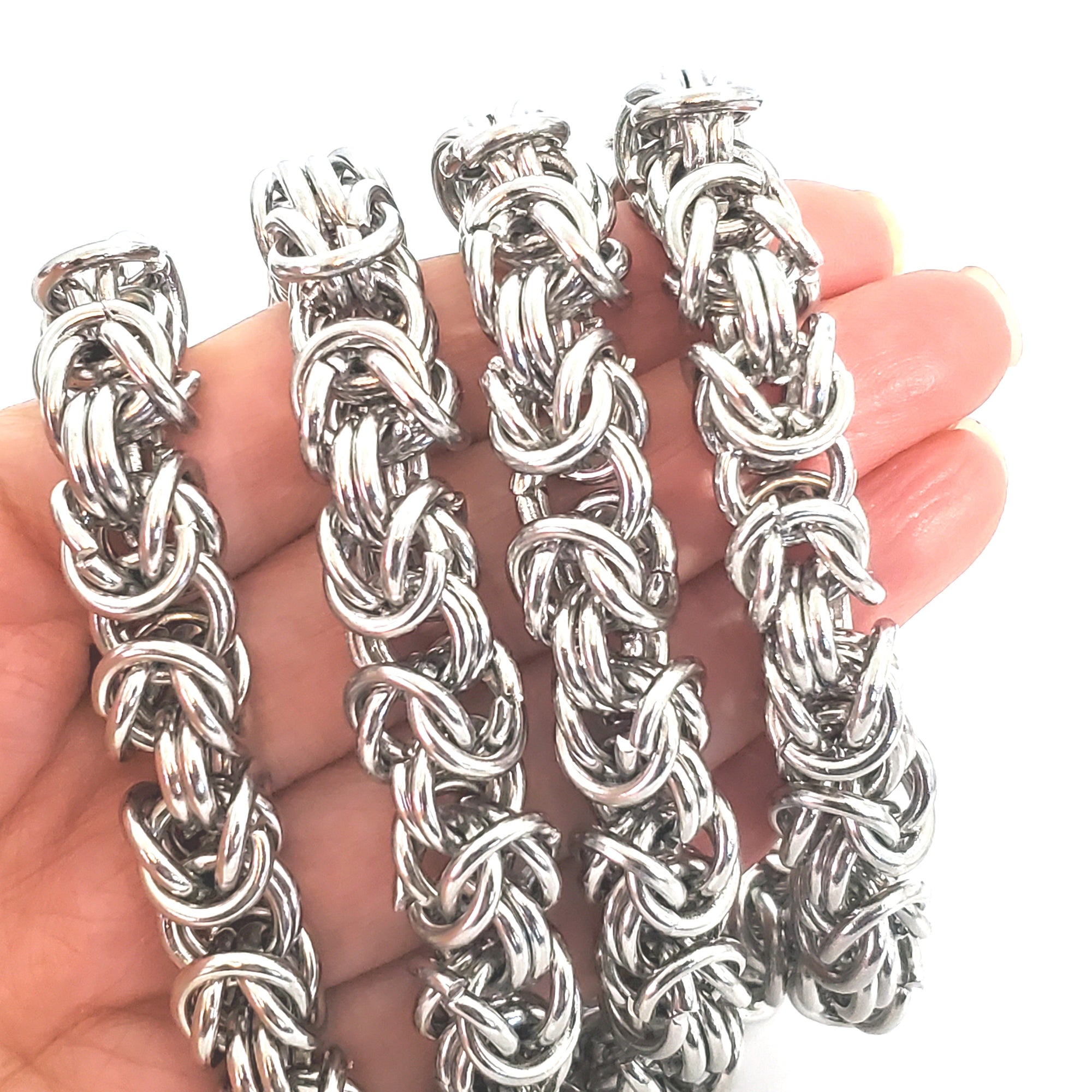 Heavy Duty Byzantine Chain Stainless Steel, Open Links, 11mm Diameter, 1 Meter #1966 D