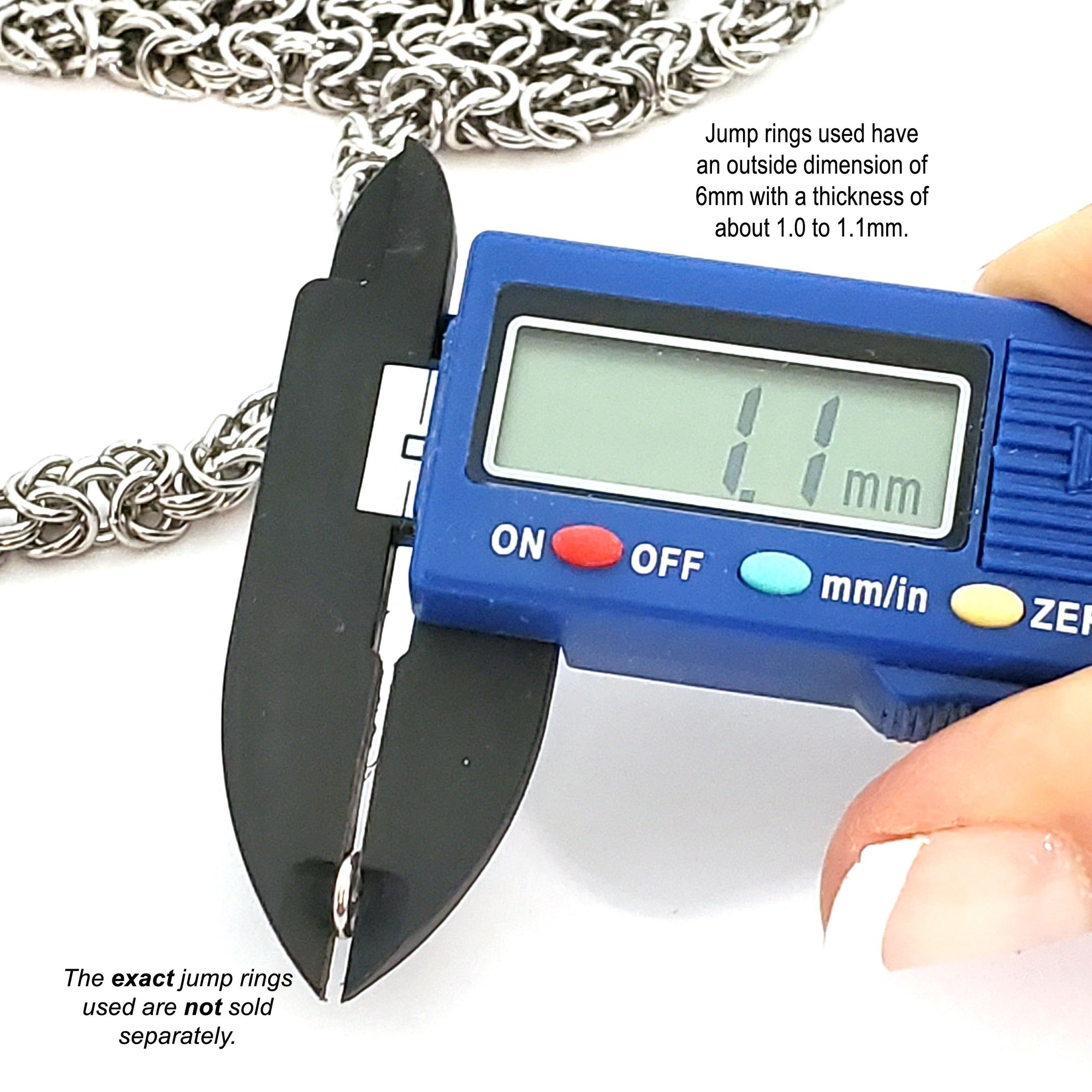 Byzantine Chain Stainless Steel, Open Links, 6mm Diameter, 1 Meter #1966 A