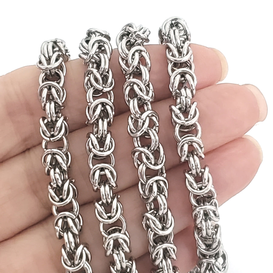 Byzantine Chain Stainless Steel, Open Links, 6mm Diameter, 1 Meter #1966 A