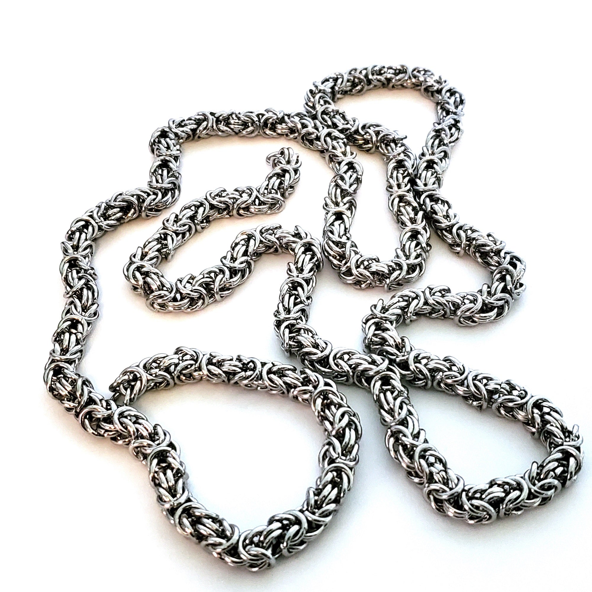 Byzantine Chain Stainless Steel, Open Links, 8mm Diameter, 1 Meter #1966 B