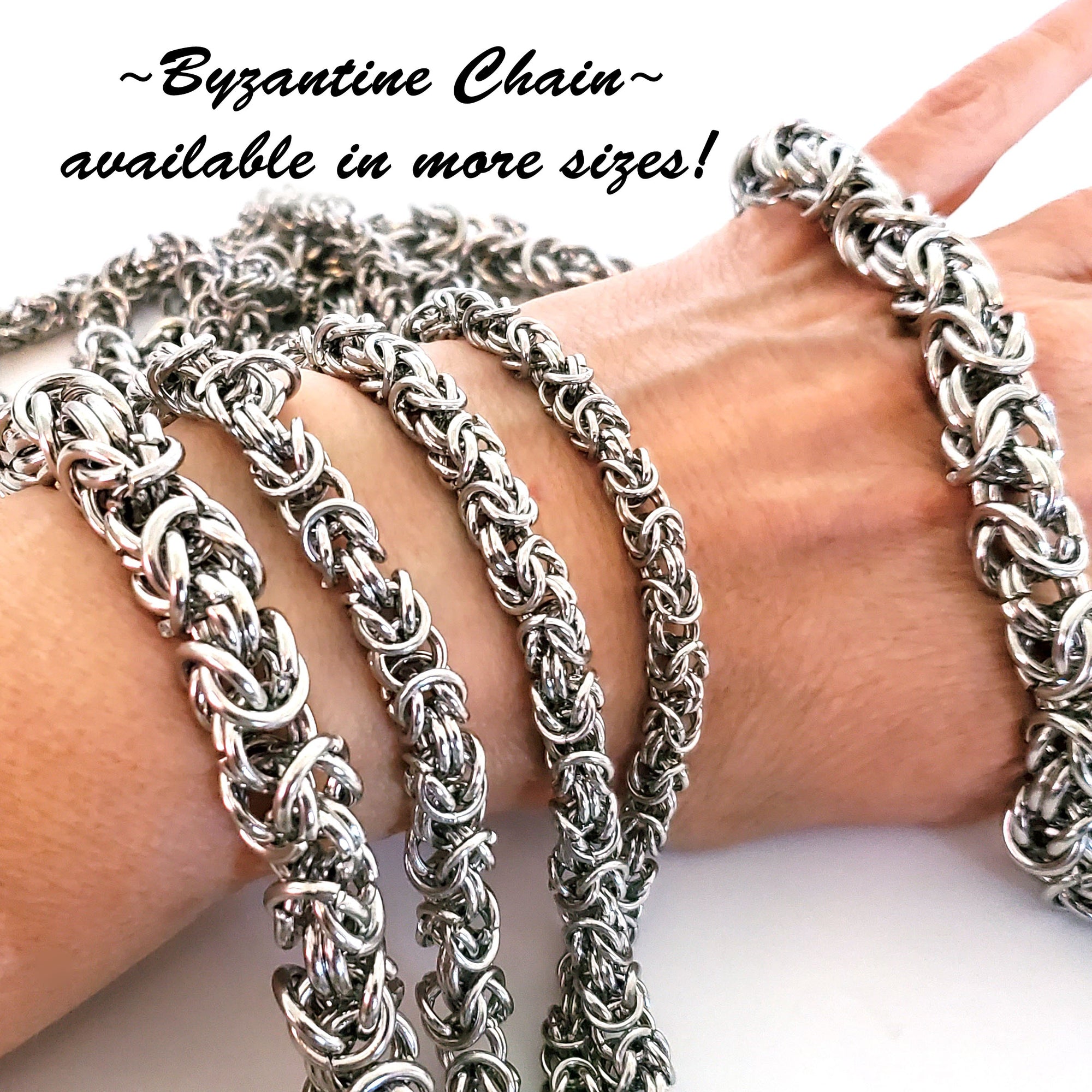 Heavy Duty Byzantine Chain Stainless Steel, Open Links, 11mm Diameter, 1 Meter #1966 D