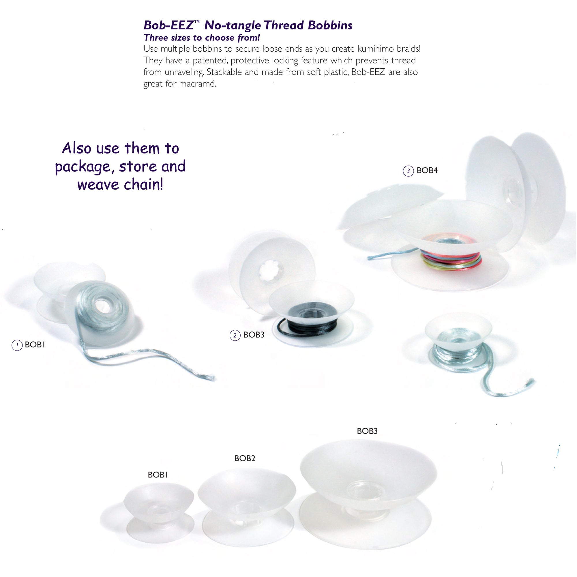 Large Bobbins No Tangle 3 1/2 Diameter 3/8 Hole, 8 Pieces, BOB4