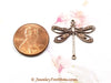 Large Antique Copper Filigree Dragonfly Connector Charm, 2 Loops,  Lot Size 10, #09C