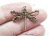 Large Antique Copper Filigree Dragonfly Charm, 1 Loop, Lot Size 10, #08C