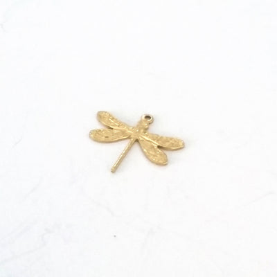 Small Dragonfly Charm, 1 Loop, Brass, Lot Size 10, #01R