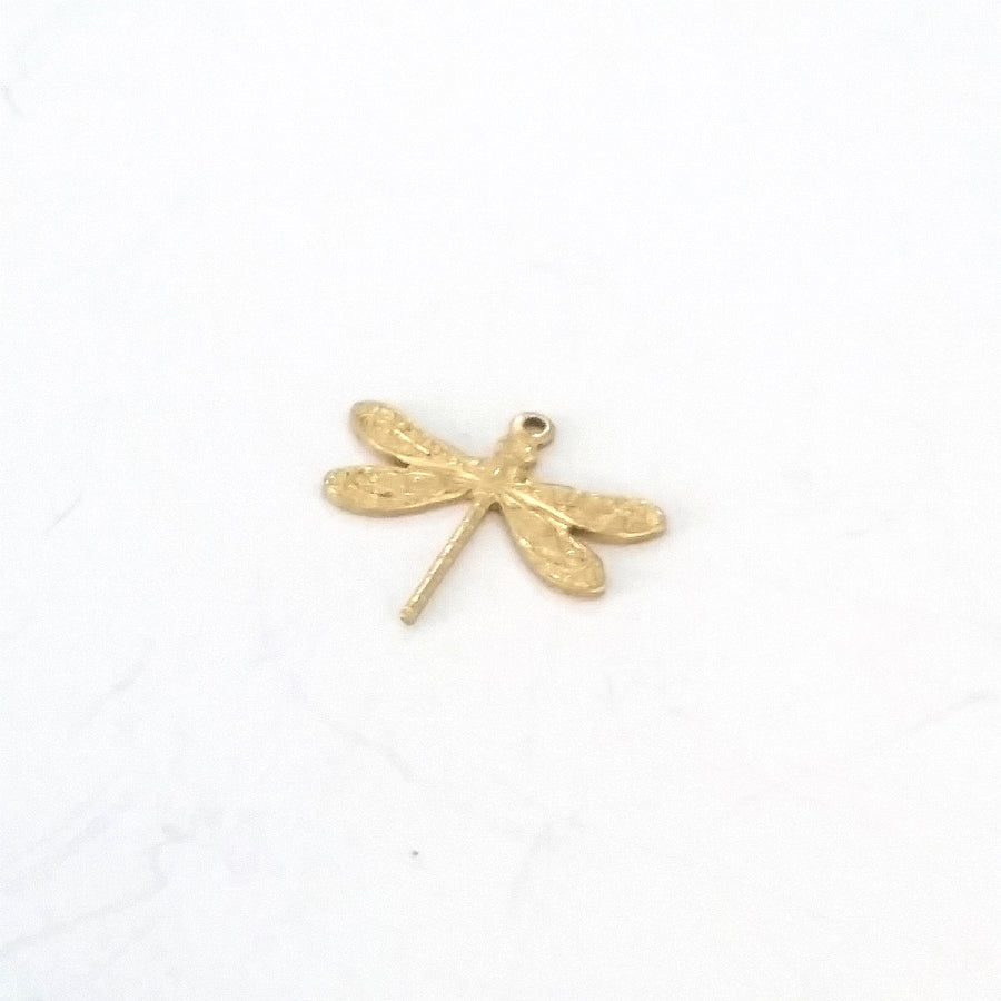 Small Dragonfly Charm, 1 Loop, Brass, Lot Size 10, #01R