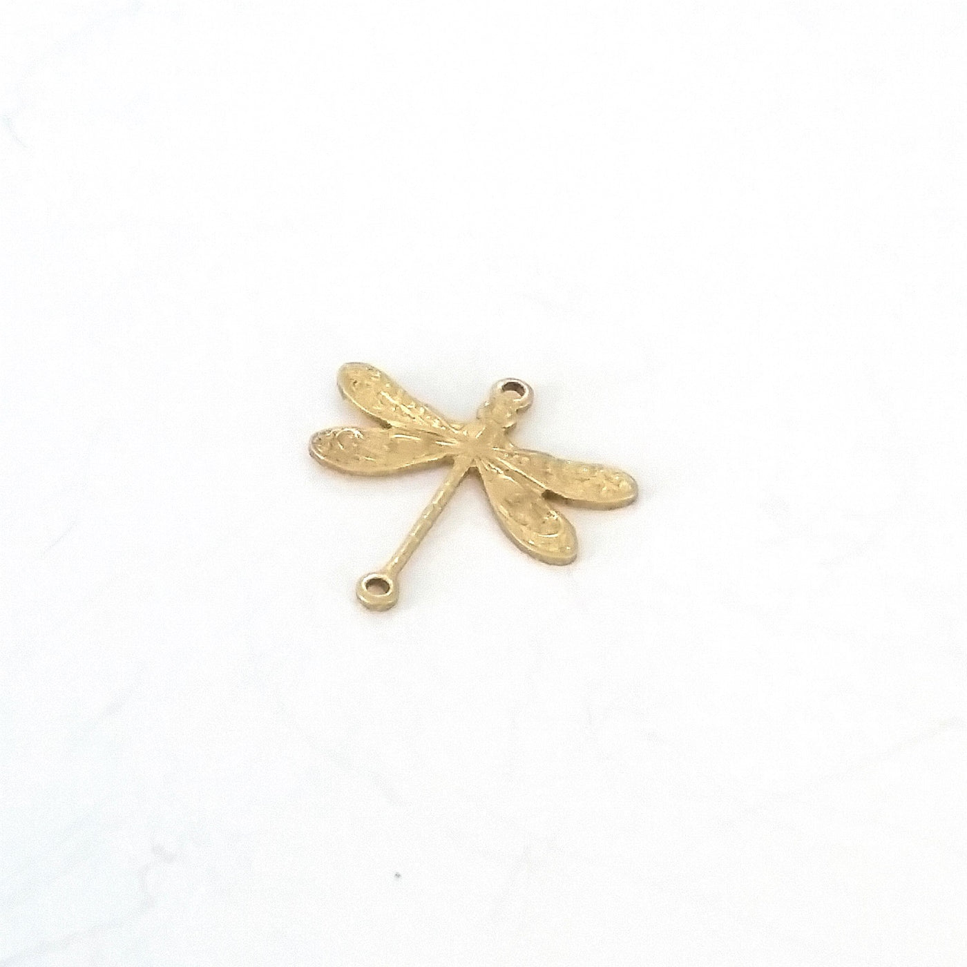 Small Dragonfly Connector Charm, 2 Loop, Brass, Lot Size 10, #02R